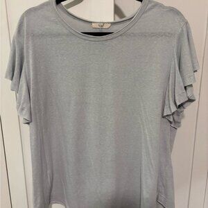 Women's Light Blue Boutique Ruffle Sleeve Top